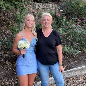 Blue Sleeveless Mini Dress